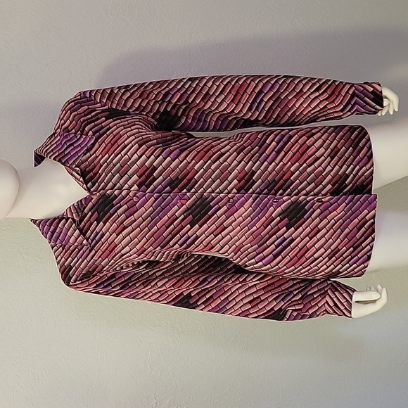 M-ILANO Gold Label Candy Pink Psychedelic Button Down Long Sleeve Disco Shirt - Picture 3 of 6